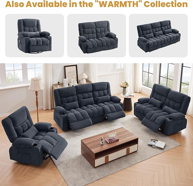 BOSMILLER Reclining Sofa with Cup Holders
