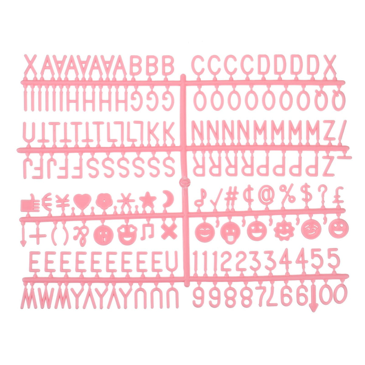 MECCANIXITY 3/4 Inch Letters Set for Felt Letter Board Numbers Symbols Pink Alphabet Message Board Changeable for Cafe, Wedding, Birthday