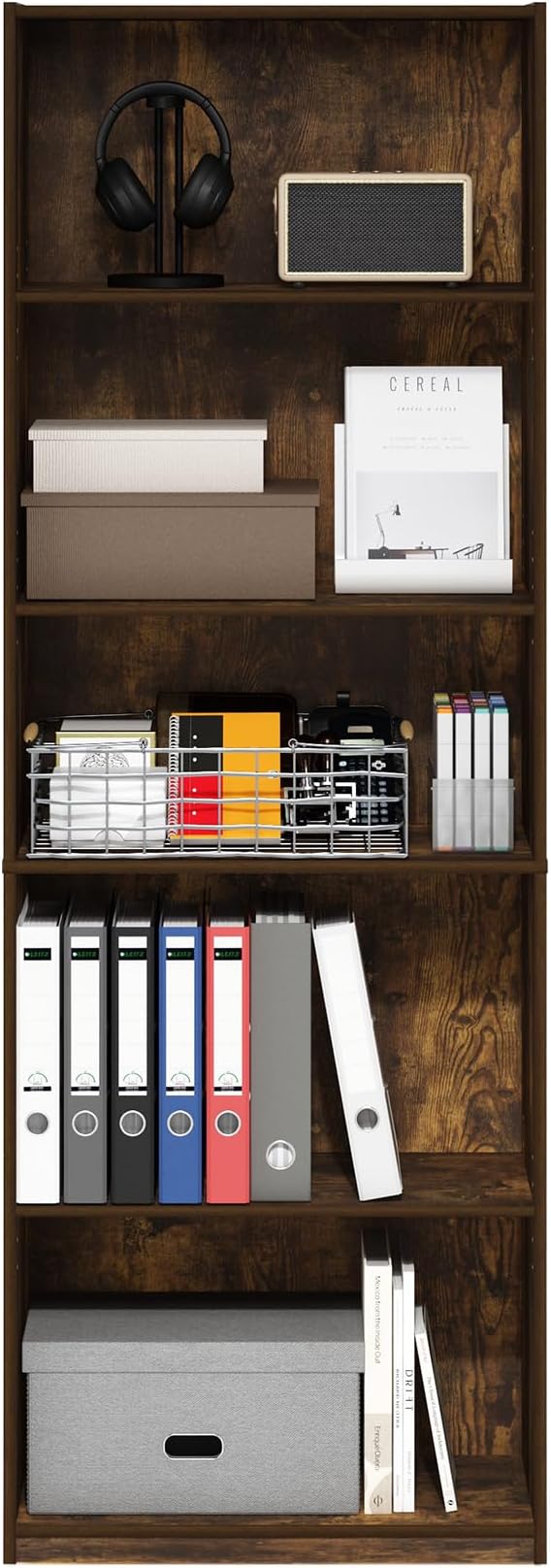 Furinno GEHRY Book Shelf, 5-Tier Bookshelf