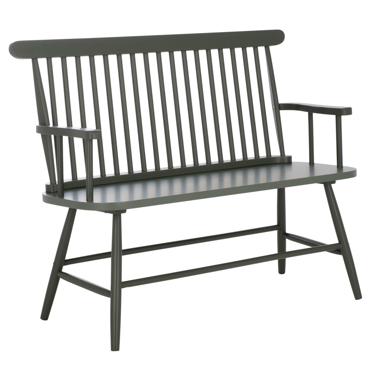 SAFAVIEH Home Collection - Eton Dark Green Solid Wood Bench, Farmhouse Spindle Back Indoor Seating for Entryway or Dining (BCH3300B)
