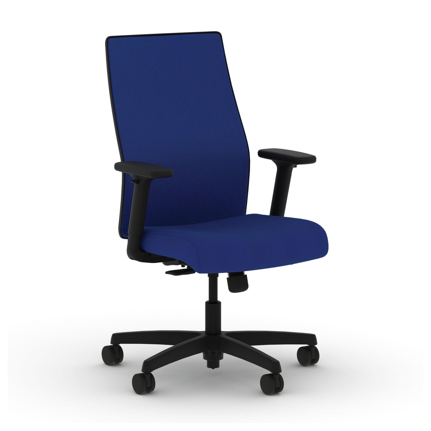 HON Ignition 2.0 Mid‑Back Ergonomic Office Chair, Mesh Task Desk Chair with Lumbar Support, Standard Synchro‑Tilt, Height and Width Adjustable Arms, Black Frame, Cobalt