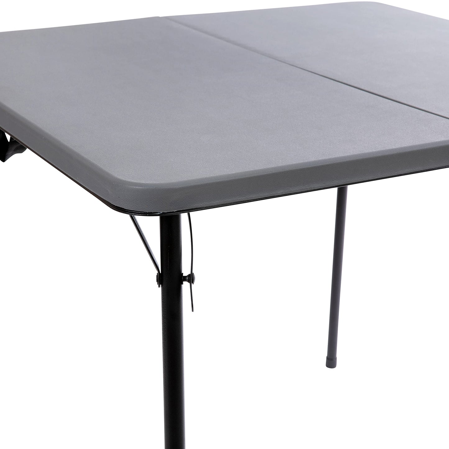 Flash Furniture Dunham 2.83' Square Plastic Folding Event Table with Carrying Handle, Bi-Fold Portable Banquet Table for Indoor/Outdoor Events, Gray