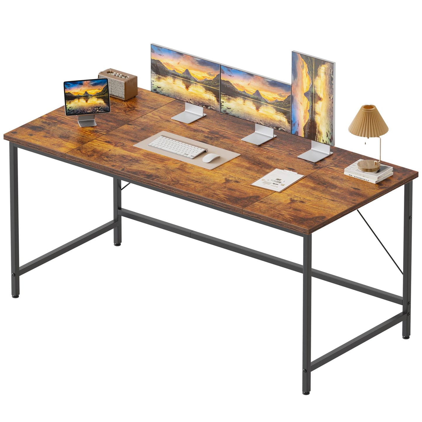 Mericonia 55 inch Computer Desk, Gaming Desk for Small Spaces, Modern Simple Style Table for Home Office, Study Student Writing Table