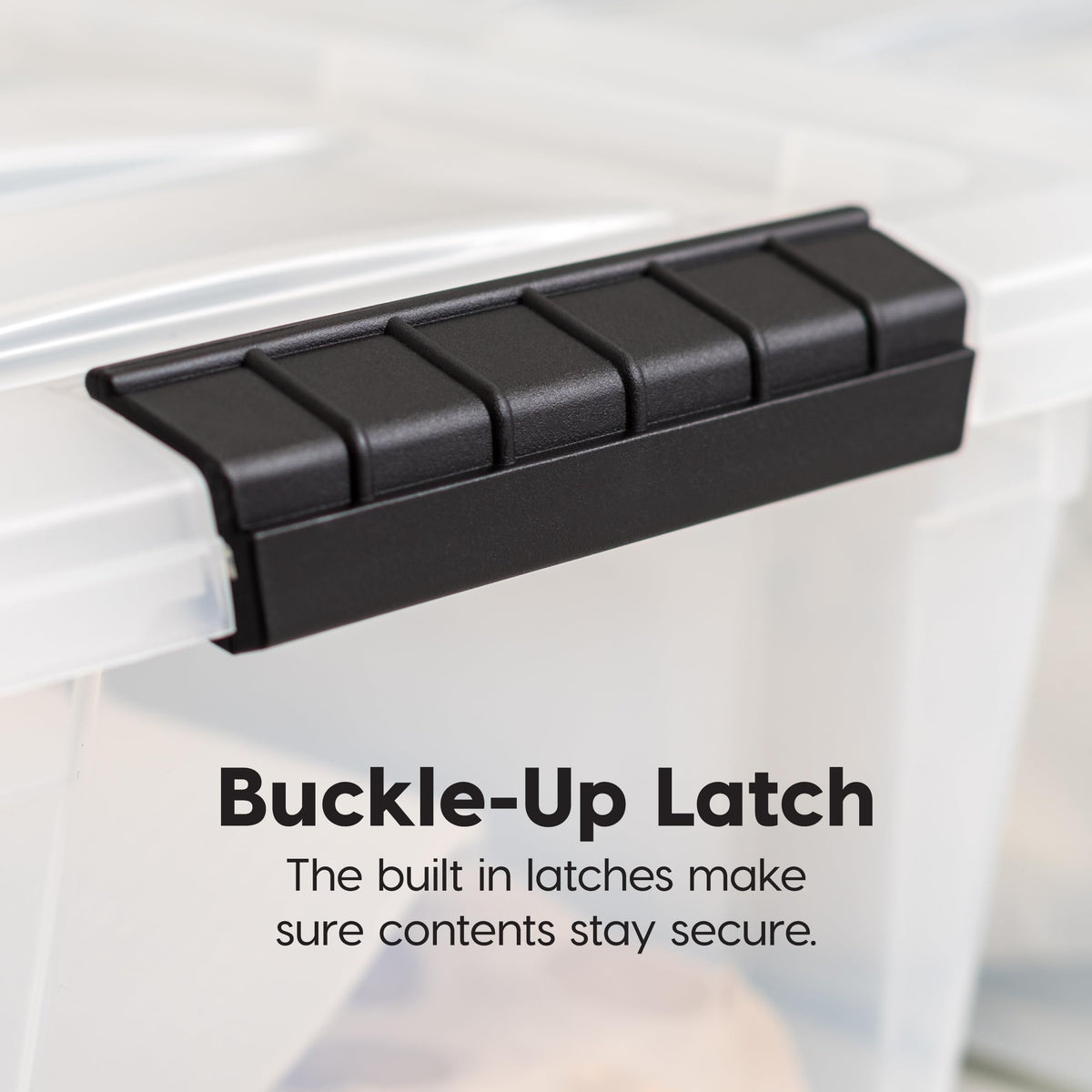 IRIS USA 54 Qt Stackable Plastic Storage Bins with Lids, 6 Pack - BPA-Free, Made in USA - See-Through Organizing Solution, Latches, Durable Nestable Containers, Secure Pull Handle - Clear