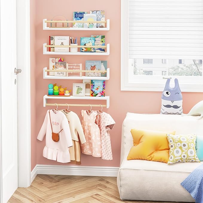 Fixwal Nursery Book Shelves, 23.6 Inch Floating Bookshelves