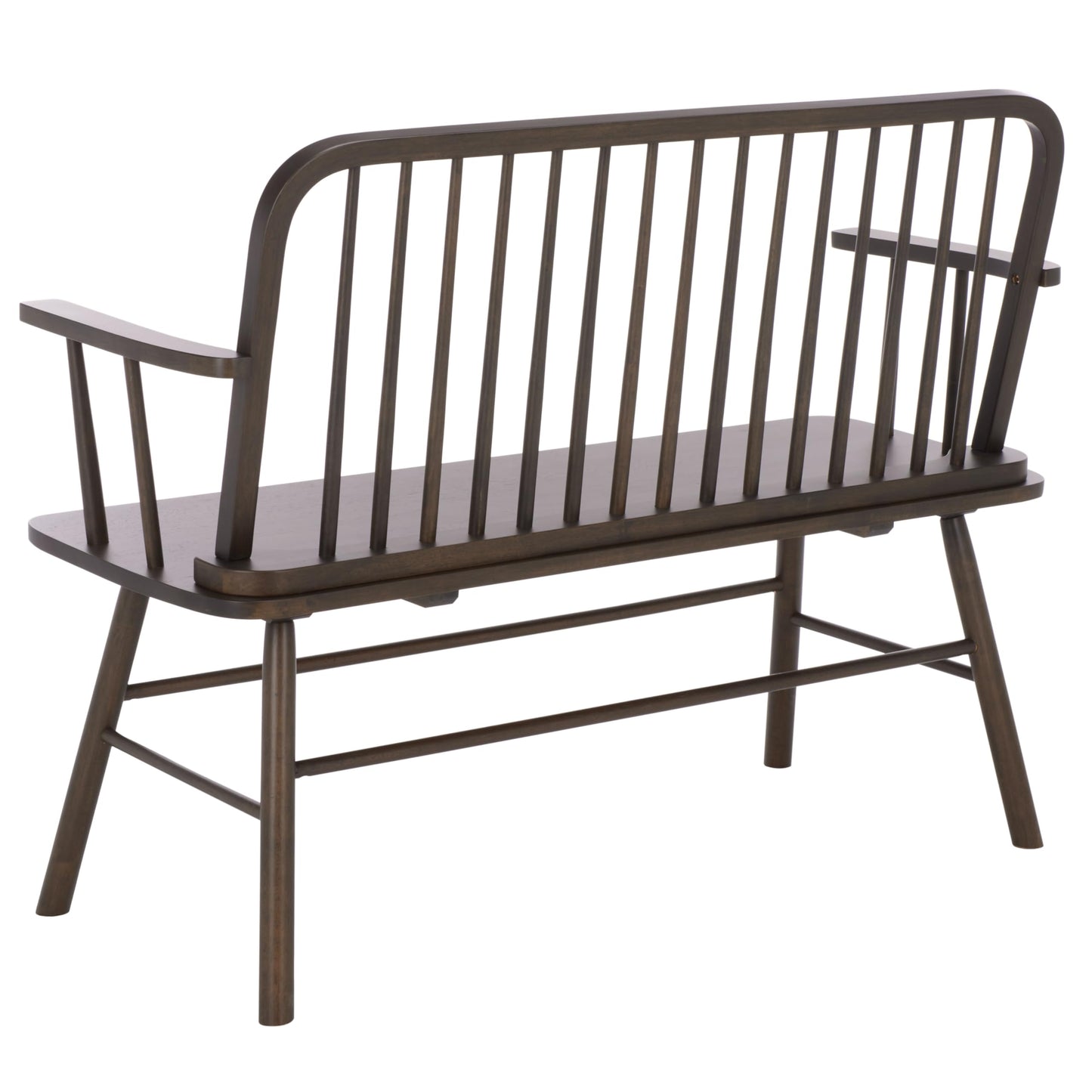 SAFAVIEH Home Collection – Lucilia Spindle Bench, Dark Walnut Solid Wood Entryway or Dining Bench, Windsor Style Seating (BCH8501D)
