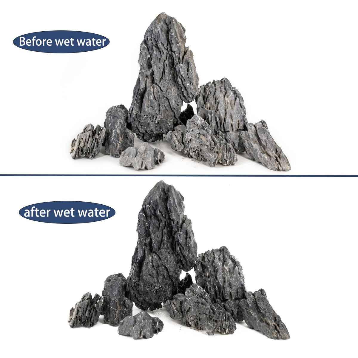 ChaoLeHo Aquarium Rocks Seiryu Stones Natural Hardscape Stone for Aquariums, Fish Tanks, Bonsai, Terrariums, Wargaming Dioramas, Indoor or Outdoor Gardens-5lb(2-6 Inch)