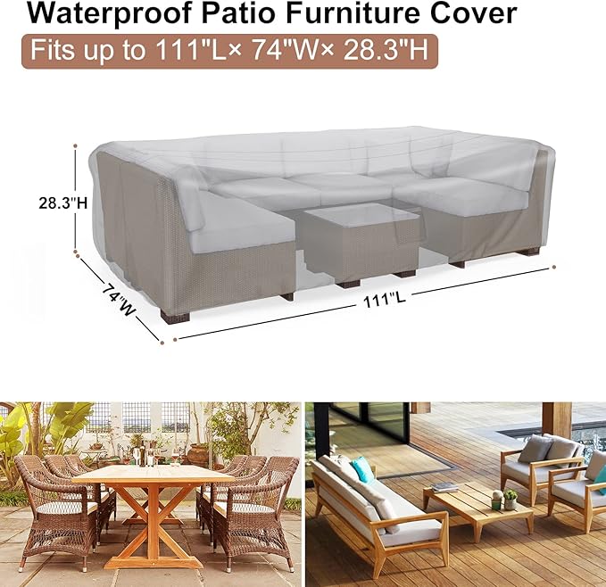 Patio Furniture Set Cover Waterproof, Mrrihand Outdoor Sectional Sofa Set Cover