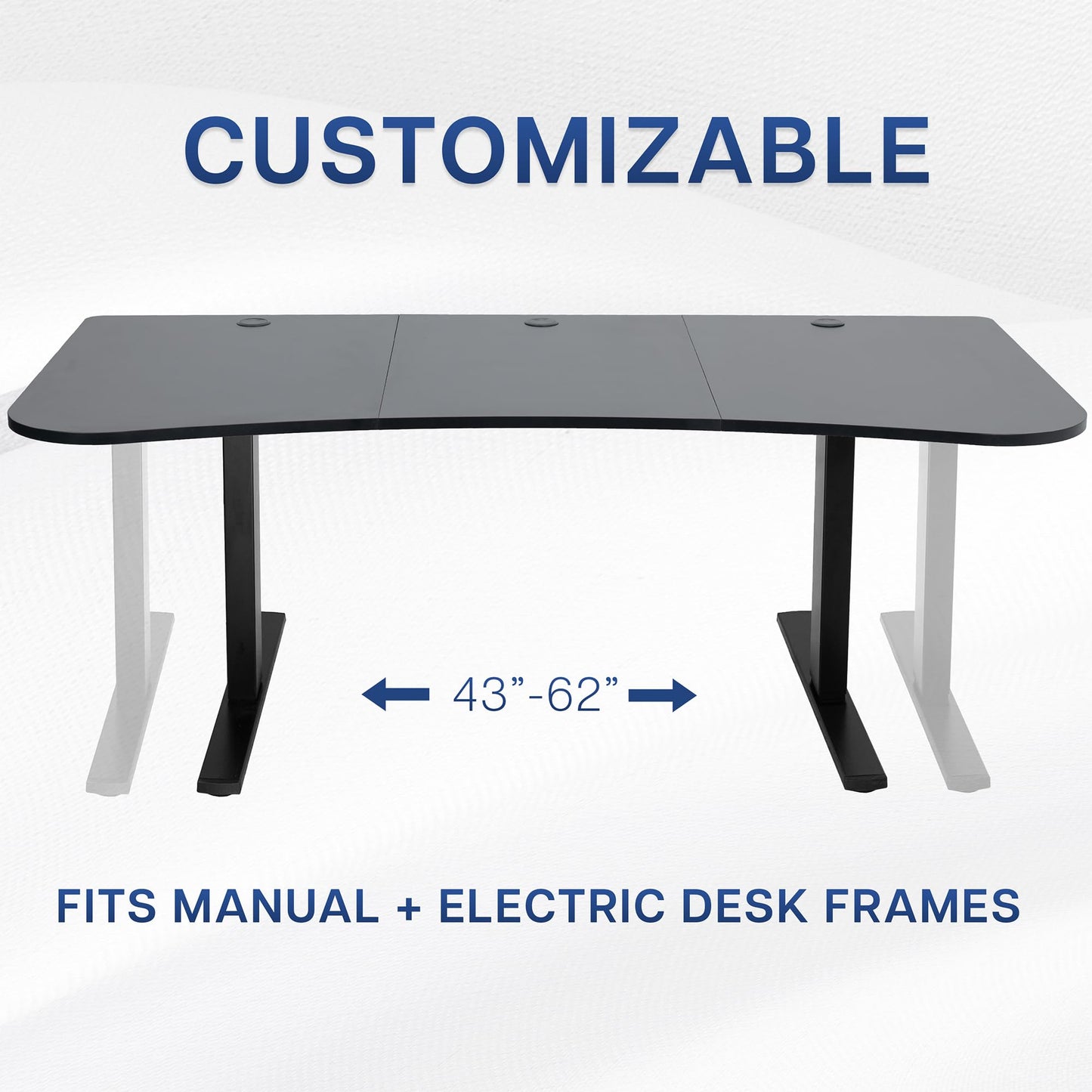 VIVO 63 x 32 inch Universal Table Top for Standard and Sit to Stand Height Adjustable Home and Office Desk Frames, Black Desktop, DESK-TOP1B