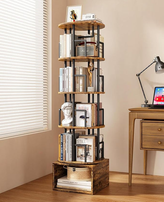 Kalrin 5 Tier Rotating Bookshelf