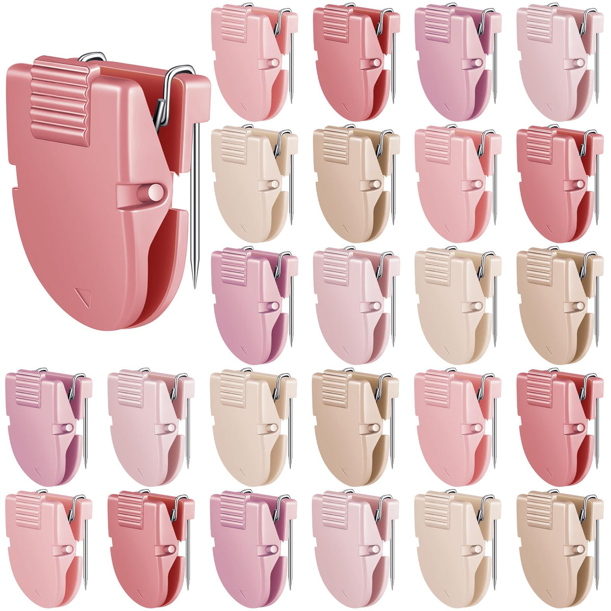 Feifeiya 25 Pcs Cubicle Clips Fabric Panel Cubicle Accessories Fabric Partition Panel Wall Clip Office Photos Wall for Notes Memos Standard Size, 40-Sheet Capacity (Pink)