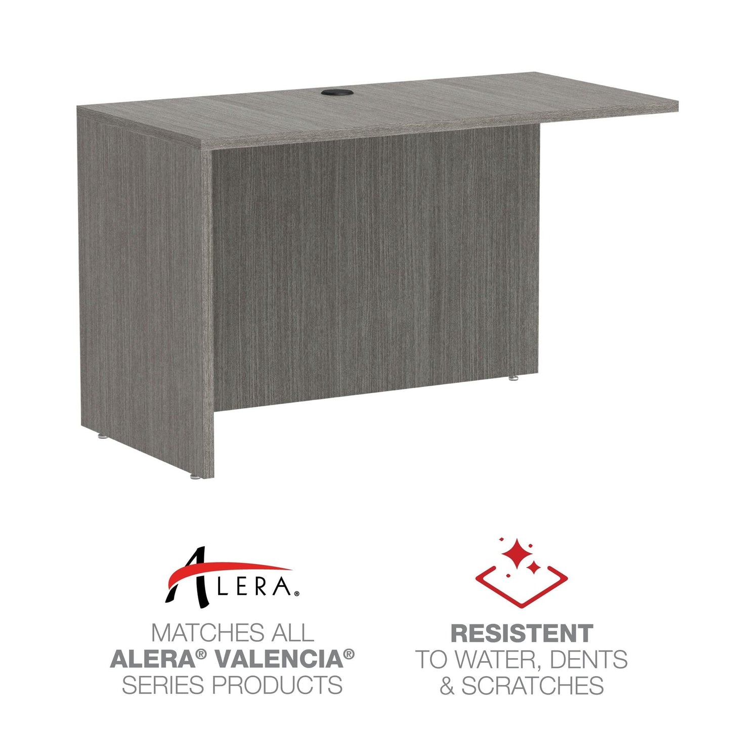 Alera Alera Valencia Series Reversible Return/Bridge Shell, 47.25w x 23.63d x 29.5h, Gray