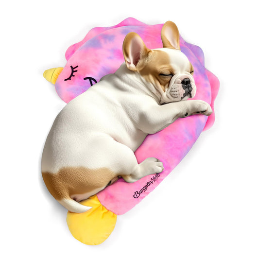 BurgeonNest Small Dog Calming Pillow for Dogs and Cats, Fluffy Soft Colorful Sleep Bolster Cozy Pet Bed Pillow, Great Present for Senior Pup Puppy Kitten, Washable, M