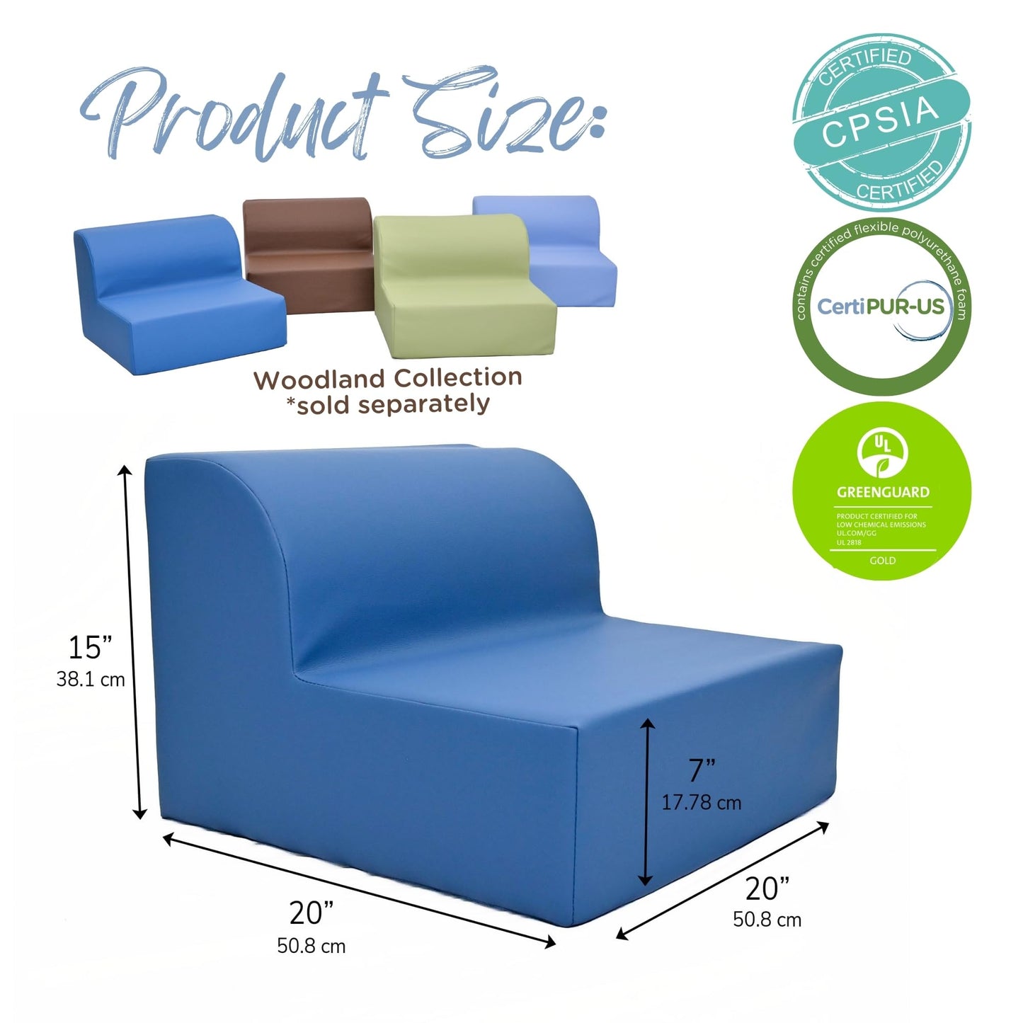 Children's Factory Library Lounger, Flexible Seating Classroom Furniture, Comfy Kids Chairs, Deep Water Blue, Single Lounger