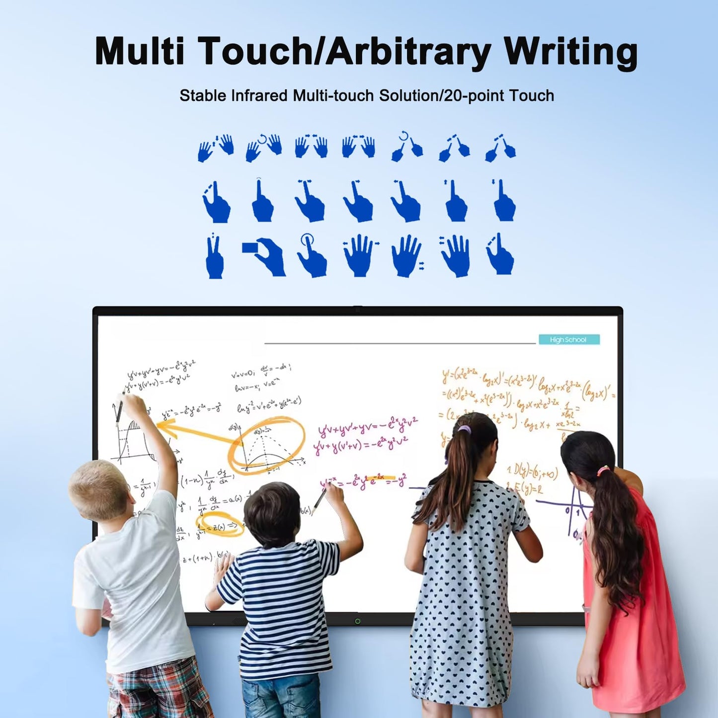 YCKJNB 75″ Smart Boarad, 4K UHD Touchscreen Display Electronic Whiteboard Built in Ultra High Definition Camera Open App Ecosystem, Interactive Whiteboard for for Business Office Classroom Home