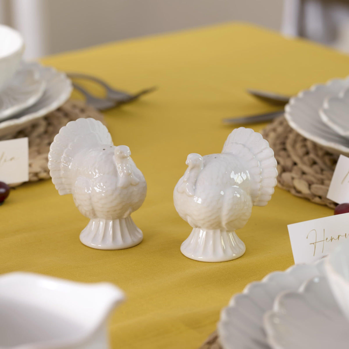 Lenox 898334 French Perle Carved Turkey Salt & Pepper Set