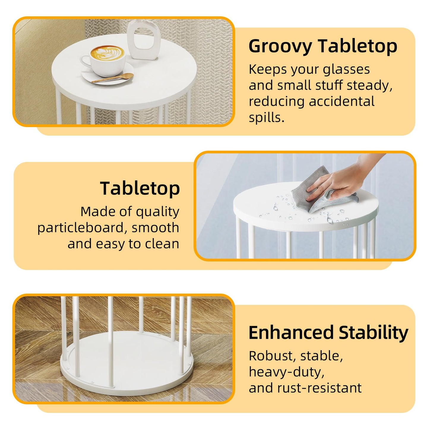 Leinade Plant Stand Indoor,small plant stool,Flower Pot Corner stand holder,Mid Century Heavy Duty Metal Tall Home Decor,Modern Round End Table,Small Rustic Display Stand for Living Room,Bedroom(White,18In)