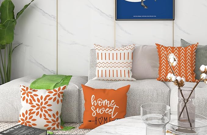 YCOLL Fall Pillow Covers 20x20 Set of 4, Modern Sofa Throw Pillow Cover