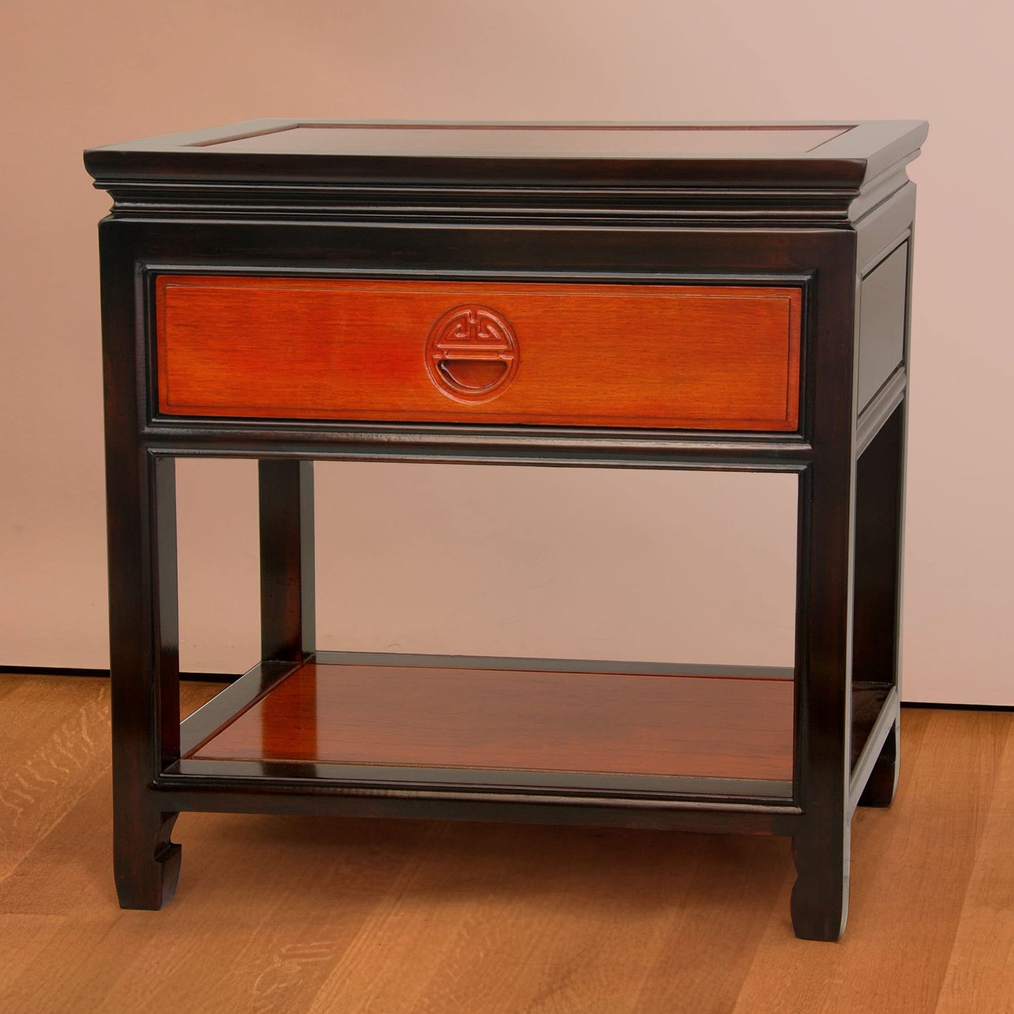 Red Lantern Elegant End Table - Two-tone