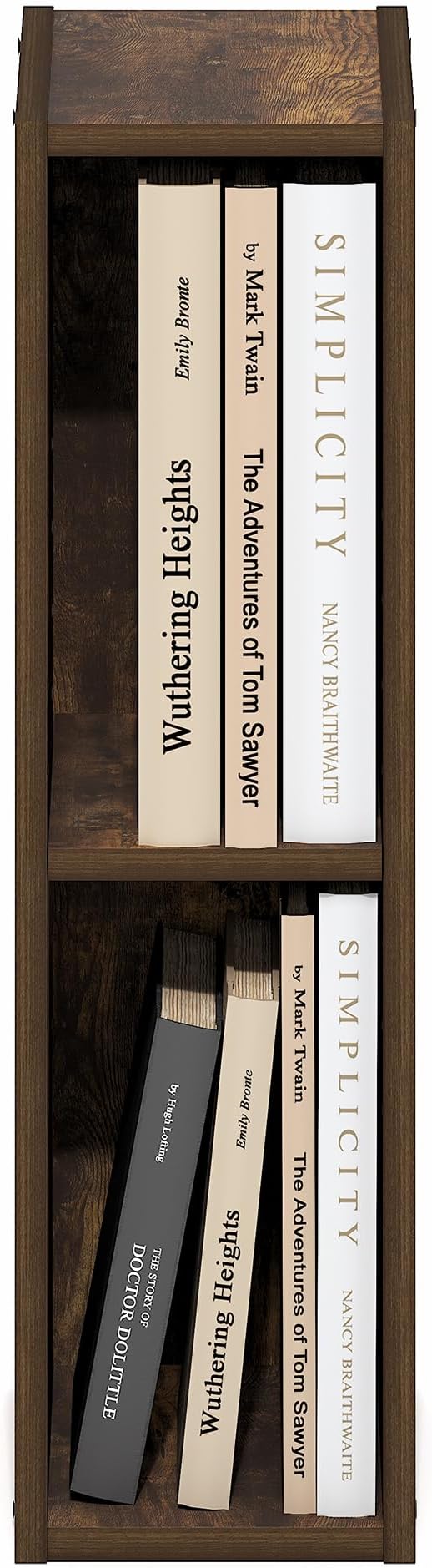 Furinno Fulda Book Shelf, 2-Tier Narrow Bookshelf, Bookcase