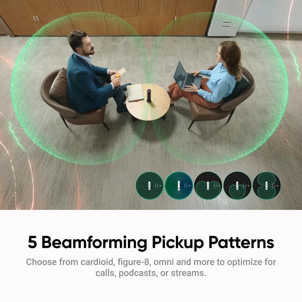 Insta360 Wave AI Conference Speakerphone with Bluetooth, Noise-Canceling Mics, Beamforming, Zoom Certified, AI Transcription & Summary, 32GB Storage for Meetings, Podcasts, Home office and Livestreams