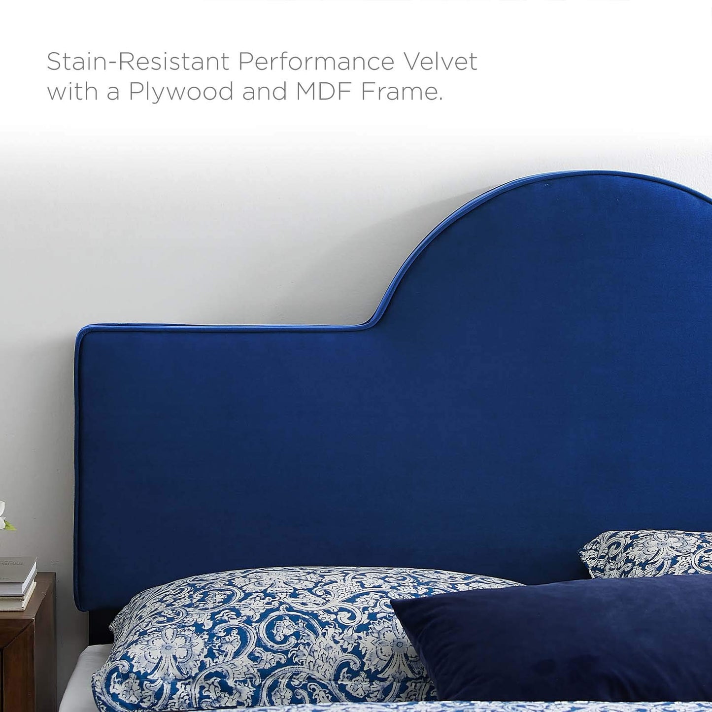 Modway MOD-6302-NAV Dawn Twin Performance Velvet Headboard, Navy