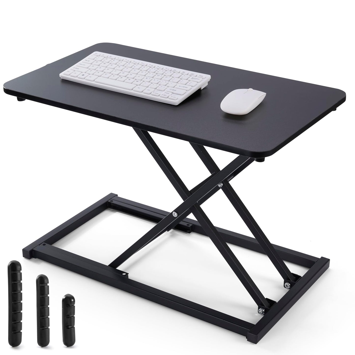 Venmark - Keyboard and Mouse Riser, Height Adjustable Standing Desk Converter, 24 x 12 Inch Computer Keyboard Stand with Stable X-Frame, Ergonomic Desktop Riser for Laptop, Typing & Office Work