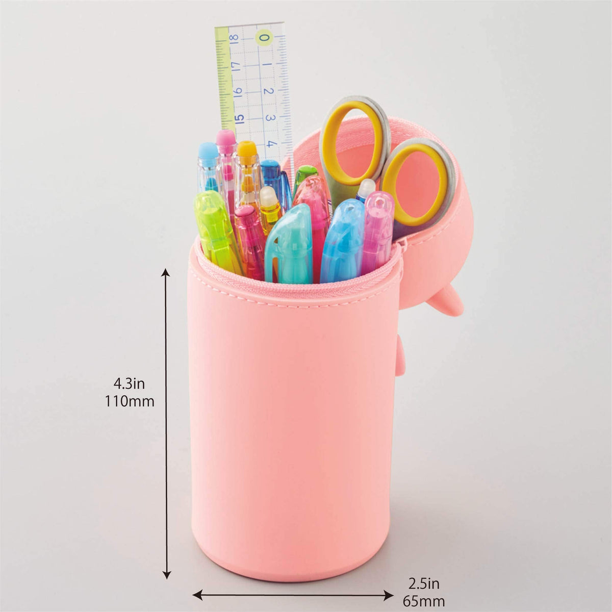 LIHITLAB Kawaii Japanese Panda Large Stand Up Pencil Case For School Office College, Cute School Supplies, Animal Pen Holder Pencil Pouch Holder Girls, Artist Pencil Case, Panda (A7714-6)