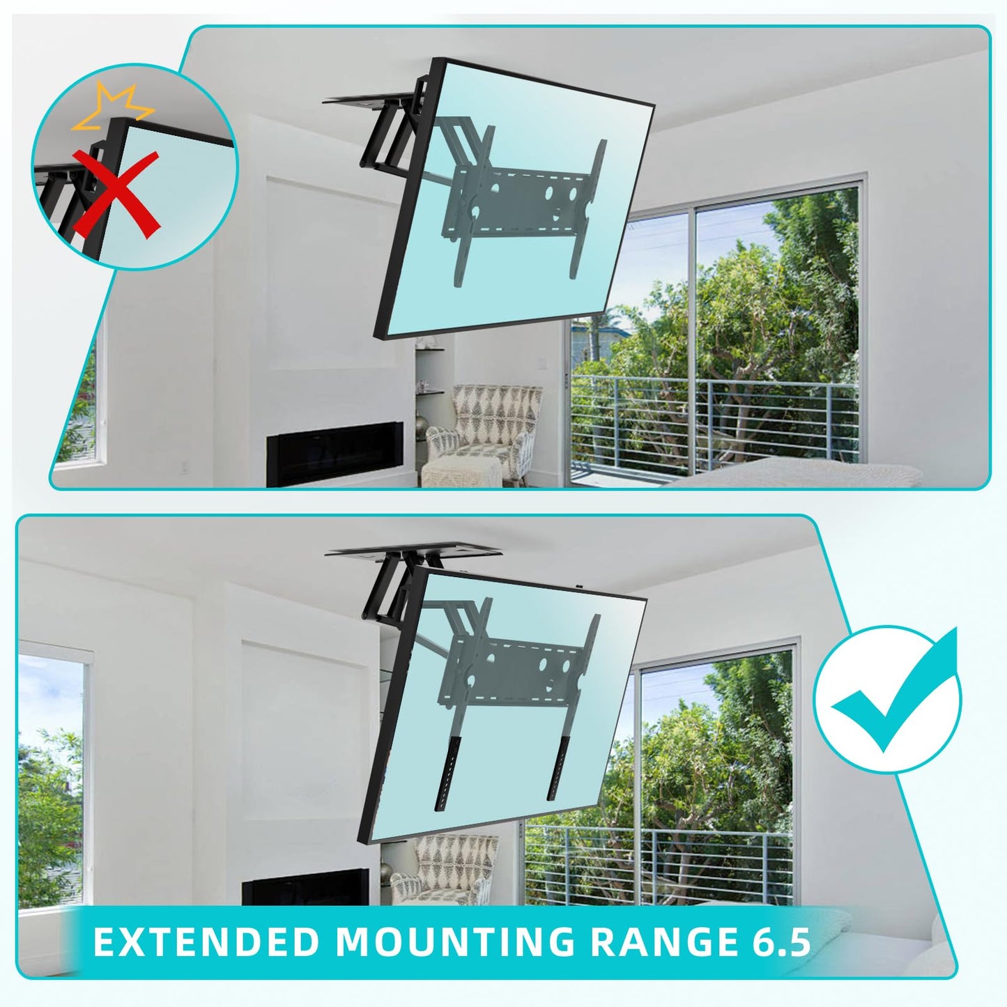 Gadgetzan TV Mount Extension Bracket Kit,TV Mount Extender Designed for Low Vesa Pattern TV’s,Steel Wall Mount Extension Bracket Plate- 2 Pcs