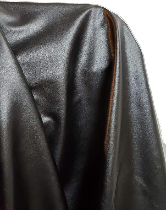 NAT Leathers™ | Black Stretch Super Soft Faux Vegan Leather PU | by the Yard