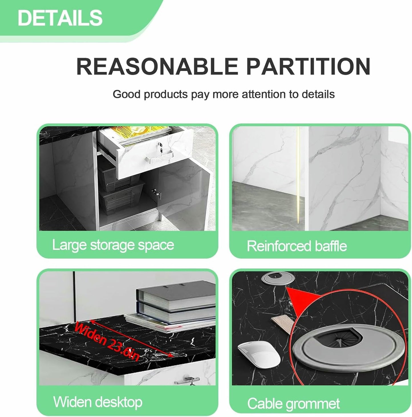 BTOIASYHF Reception Desk with Counter and Drawer L-Shaped Front Reception Table with Storage Office Receptionists Desk Salon Shop Retail Checkout Counter