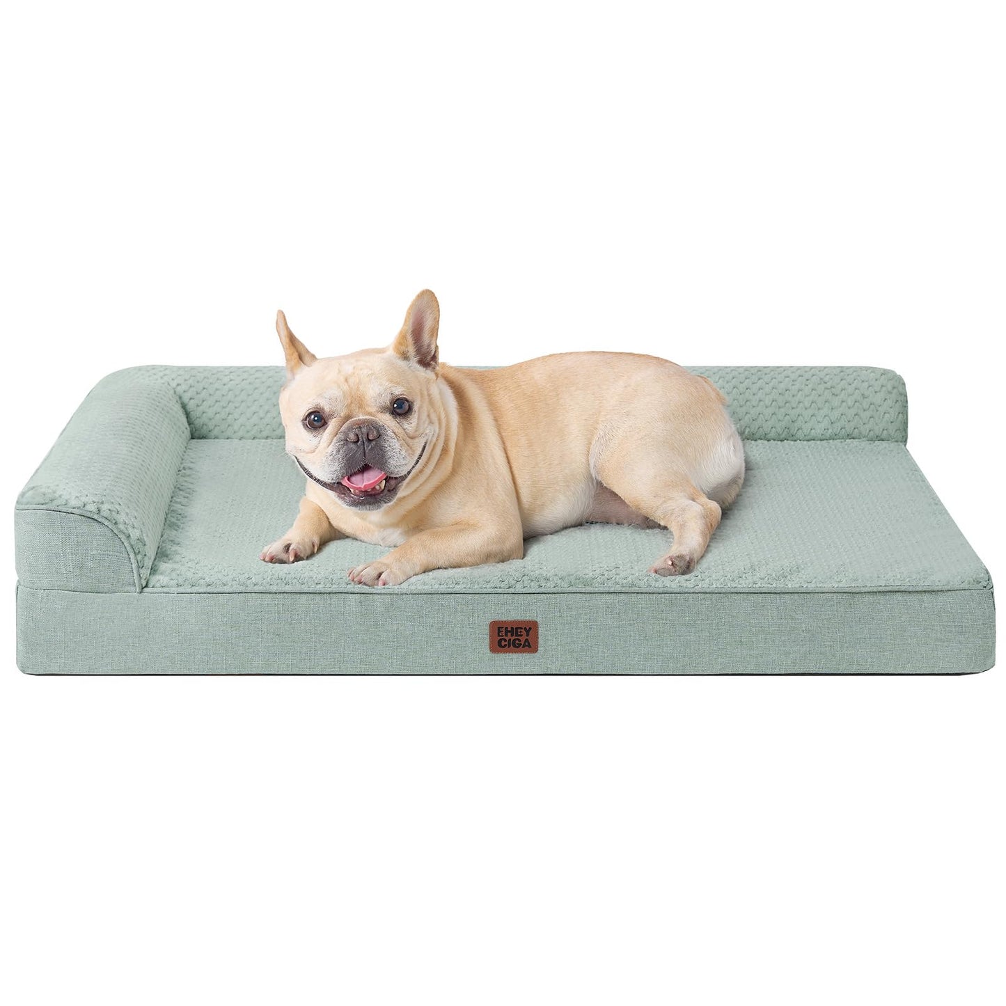 EHEYCIGA Orthopedic Dog Bed Medium Size Dogs, Memory Foam Dog Bed with Washable Removable Cover, Waterproof Pet Sofa Couch for Crate with Nonskid Bottom, 30x20x6, Greyish Green