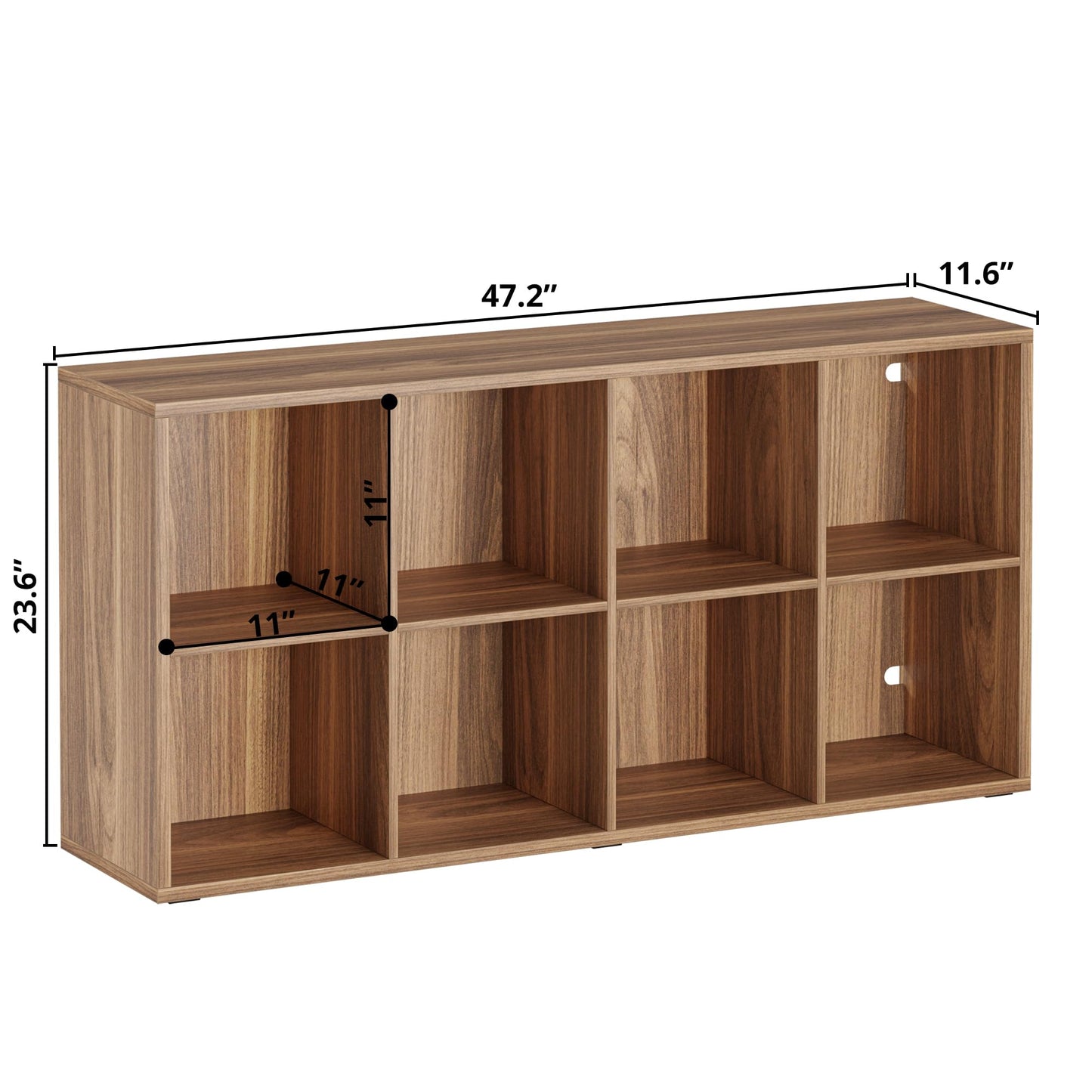 IRONCK Bookshelf, 8-Cube Storage Cube Shelf Organizer, Extra Thick Frame Horizontally & Vertically Reversible Bookcase with Open for Living Room, Bedroom, Home Office, Oak Brown