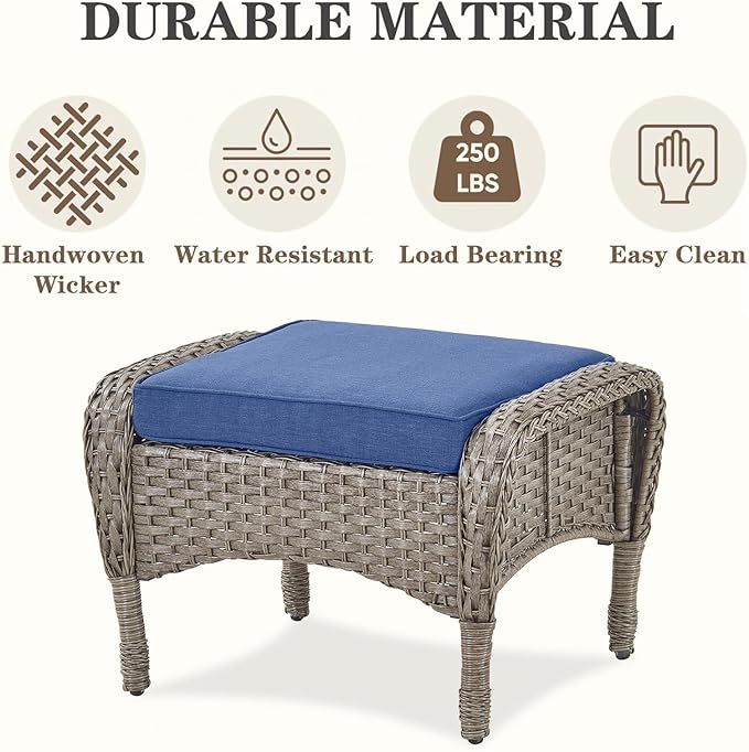 Belord 6 Pieces Wicker Patio Conversation Sets