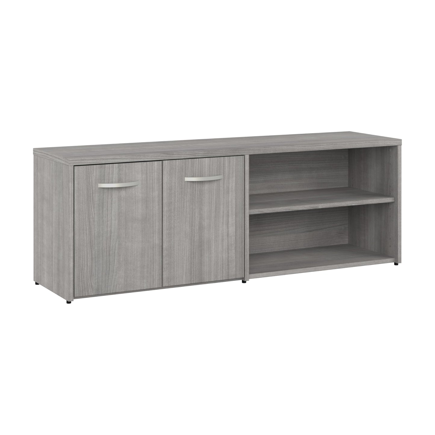 Bush Business Furniture Studio C Low Storage Cabinet with Doors and Shelves in Platinum Gray, Organization for Home or Professional Office