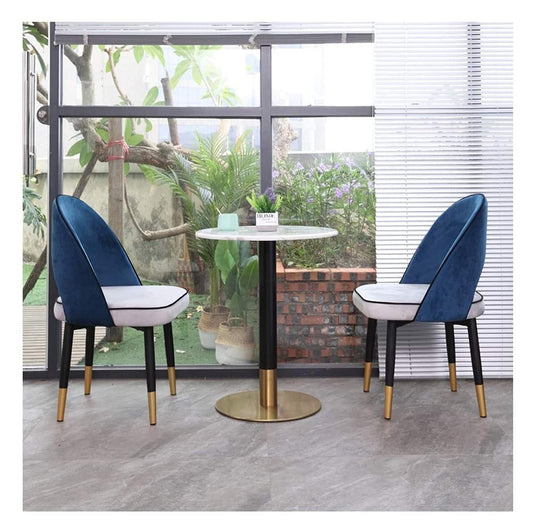 KG7HQRP Hotel Table and Chair Combination Front Desk Clothing Store Negotiation Room Office Small Round Table 60cm Visitor Table (Color : Blue Size : 1+3) (Blue 1+2)