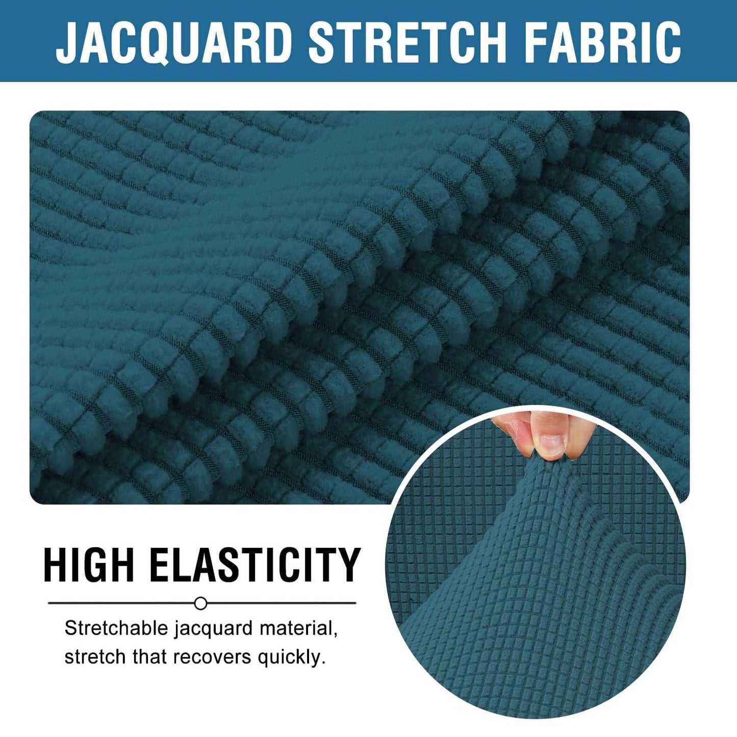 H.VERSAILTEX 3 Pcs Computer Office Chair Cover Universal Rotating Chair Slipcovers Protector Removable Washable Office Armrest Covers with Zipper for High Back Seat Backrest Pads(Large,Deep Teal)