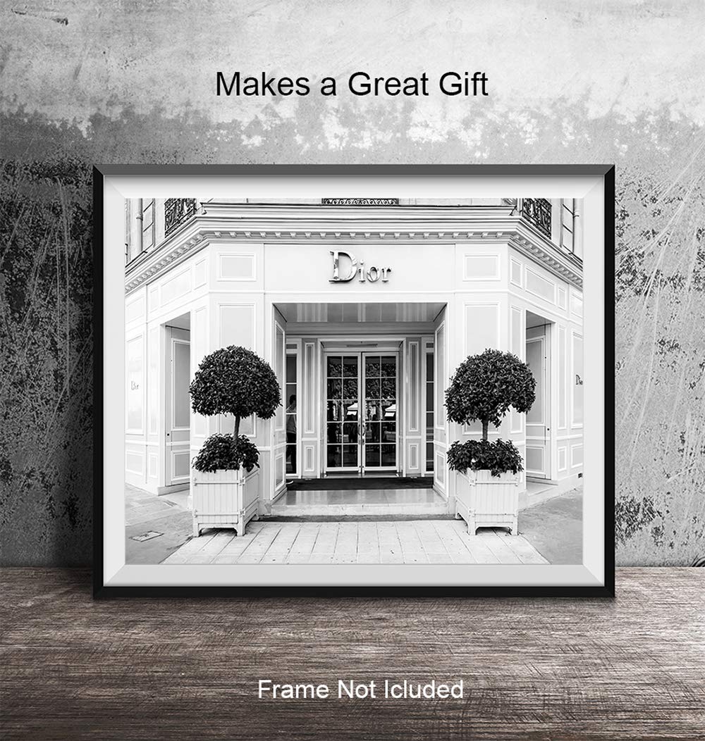 Glam Wall Decor Photo of Christian Dior Store - High Fashion Design Wall Art Picture - Designer Decor - Glamour Art Gift for Women - Designer Fashion Luxury Couture Home Decoration Poster 8x10