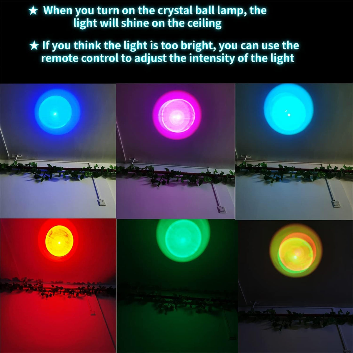 Conalisk 3D Underwater World Crystal Ball Lamp,Lifelike LED Fish Crystal Night Light,16 Colors Changing Light,Dimmable Remote Control,Desk Ocean Lamp (N)