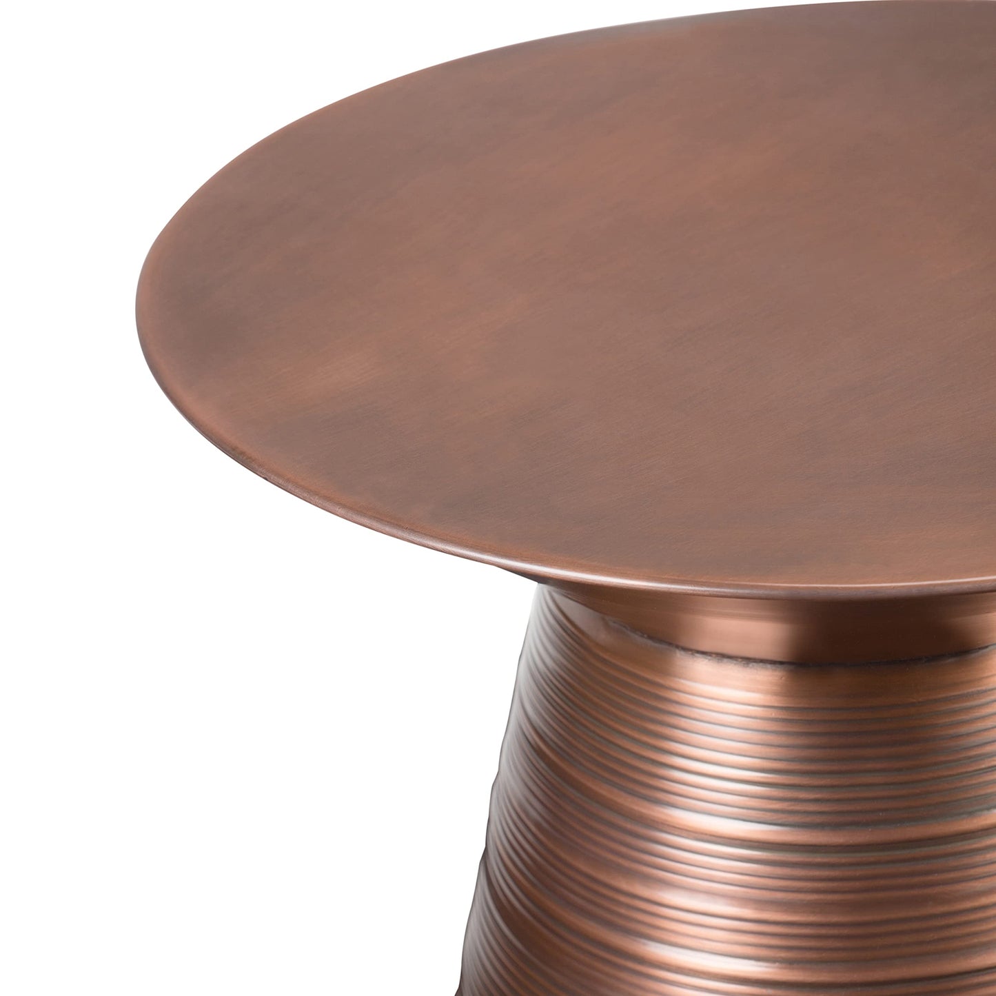 SIMPLIHOME Sheridan Metal Table - 18" Wide x 20" High Solid Metal Round Side Table in Aged Copper, Industrial Accent Table for Living Room, Bedroom, or Office with Sculptural Design, Assembled