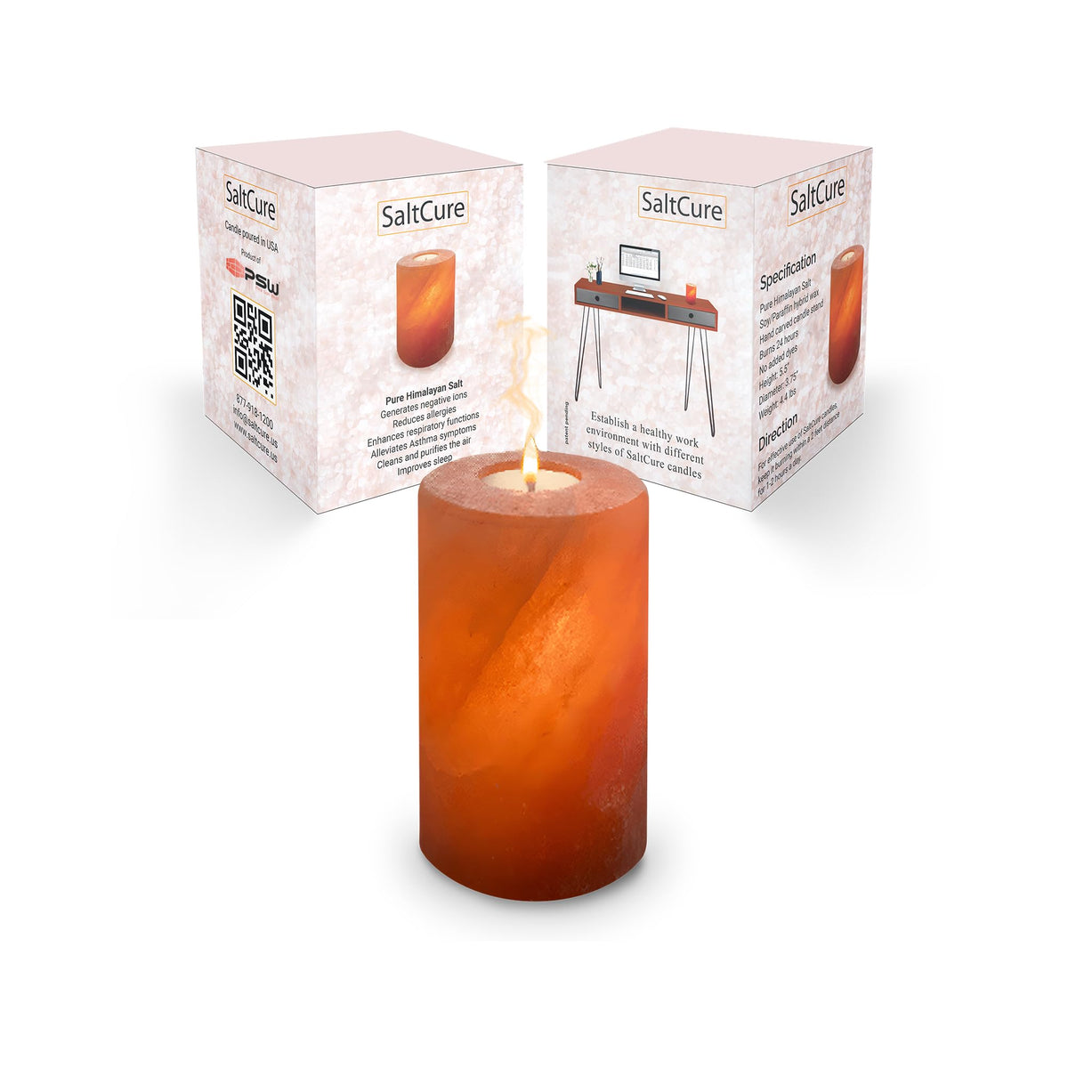 Himalayan Salt Candle Holder 6-Inch, Natural Crystal Glow for Home & Relaxation