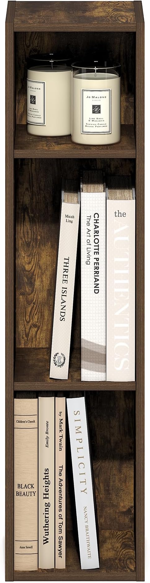 Furinno Fulda Book Shelf, 3-Tier Narrow Bookshelf, Bookcase