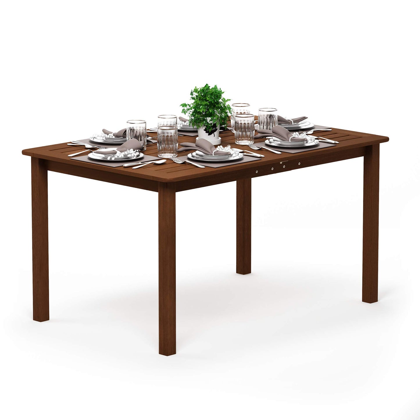 Furinno Tioman Outdoor Dining Table, Natural 35.5"D x 59.0"W x 29.0"H