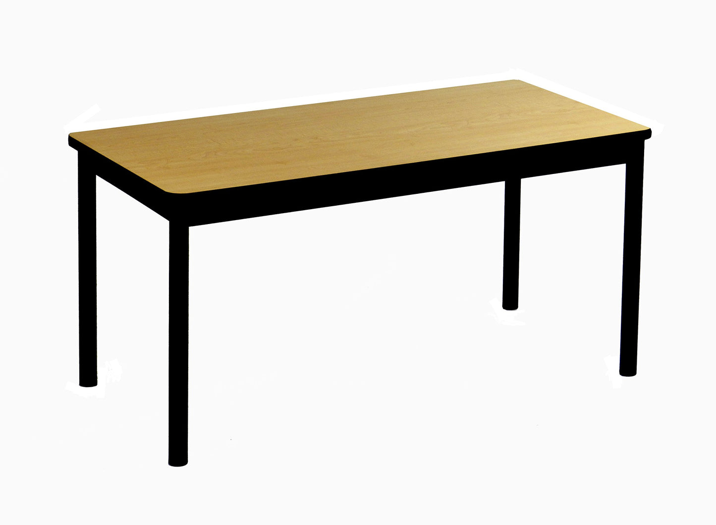 Correll LR3048-16 Office and Library 29" High , 1 1/4" Thick High-Pressure Laminate Top, 2" Round Steel Legs, 30" x 48", Fusion Maple Top with Black Frame