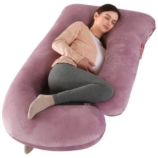 Victostar Pregnancy Pillow,57 inches U Shaped Maternity Pillow with Removable Cover Full Body Pillow Support for Back, HIPS, Legs, Belly (Cameo)