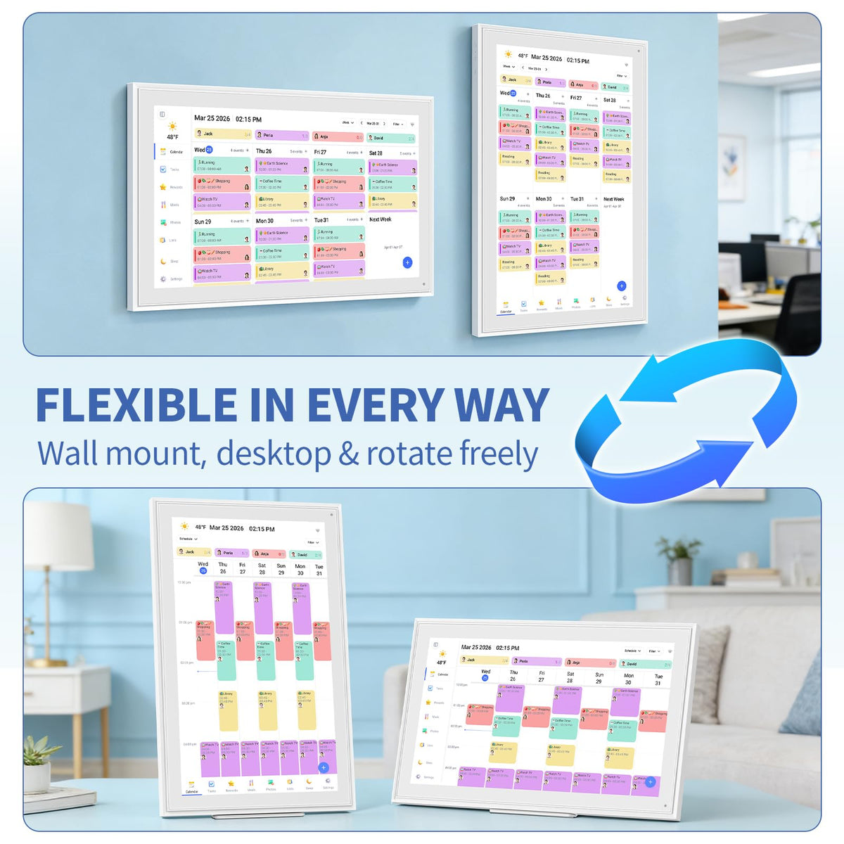 LiviNGPAi 21.5" Digital Calendar & Chore Chart, 1080P Full HD Touchscreen Smart Family Planner with WiFi Sync, Digital Wall Calendar for Home and Office
