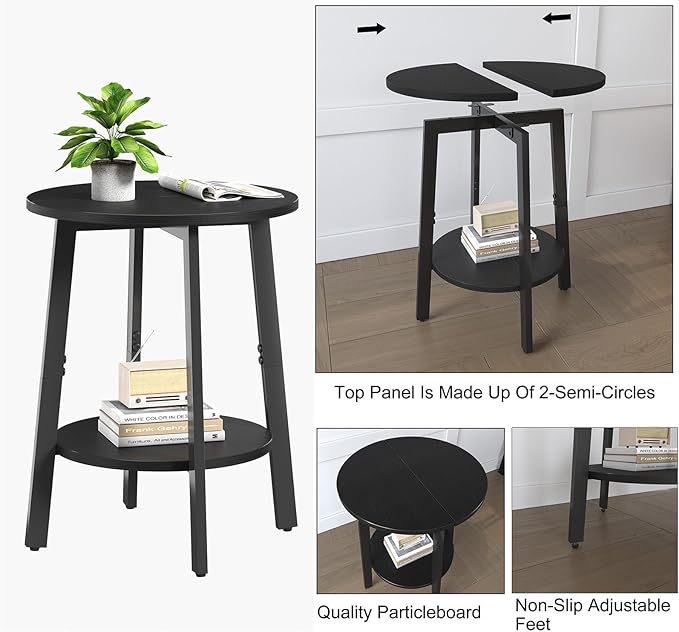 sthmec Side Table Set of 2, Small Round End Table