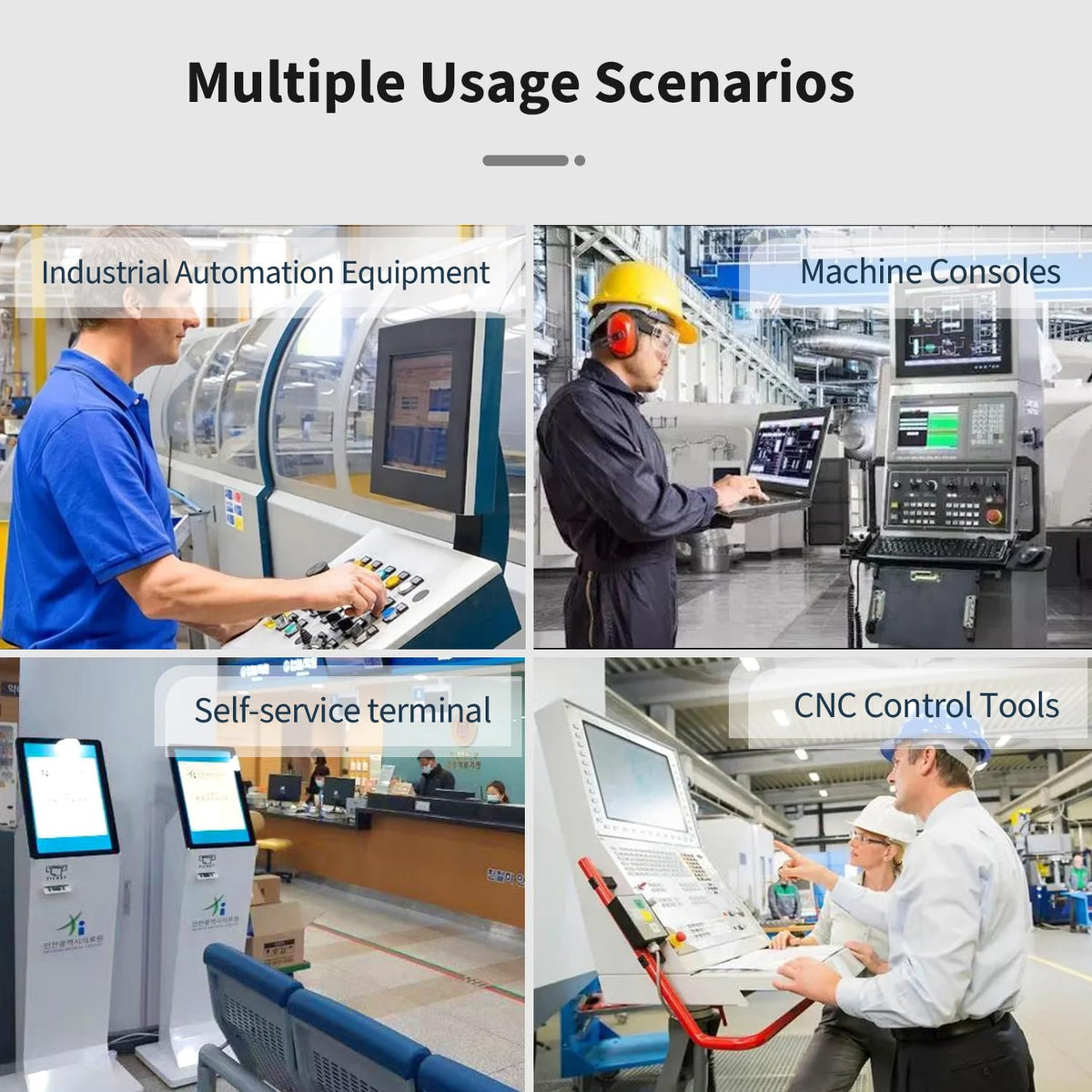 TouchWo 10.4 inch Industrial Embedded Touchscreen Monitor, Capacitive Multi-Touch Screen Industrial Front IP65 Monitor Built-in Speakers, HD-MI in, USB, VGA, 4:3 1024x768 Display