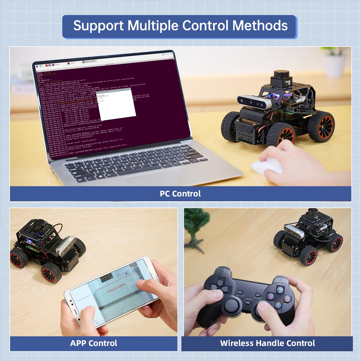 ROS2 Robot Car for RaspberryPi ChatGPT Large AI Model Programmable AI Vision Robot Ackermann Chassis SLAM Mapping Auto Driving Voice Control, Python Robotic for Adult, MentorPi A1 Standard & NO RPi