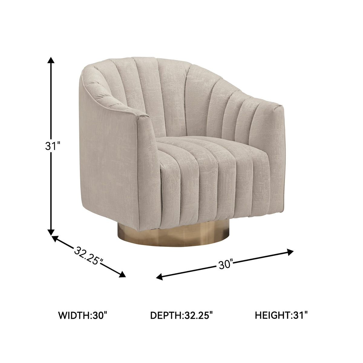 Signature Design by Ashley Penzlin Swivel Accent Chair, Beige